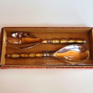 Pier 1 serveware set. Salad spoon and fork
